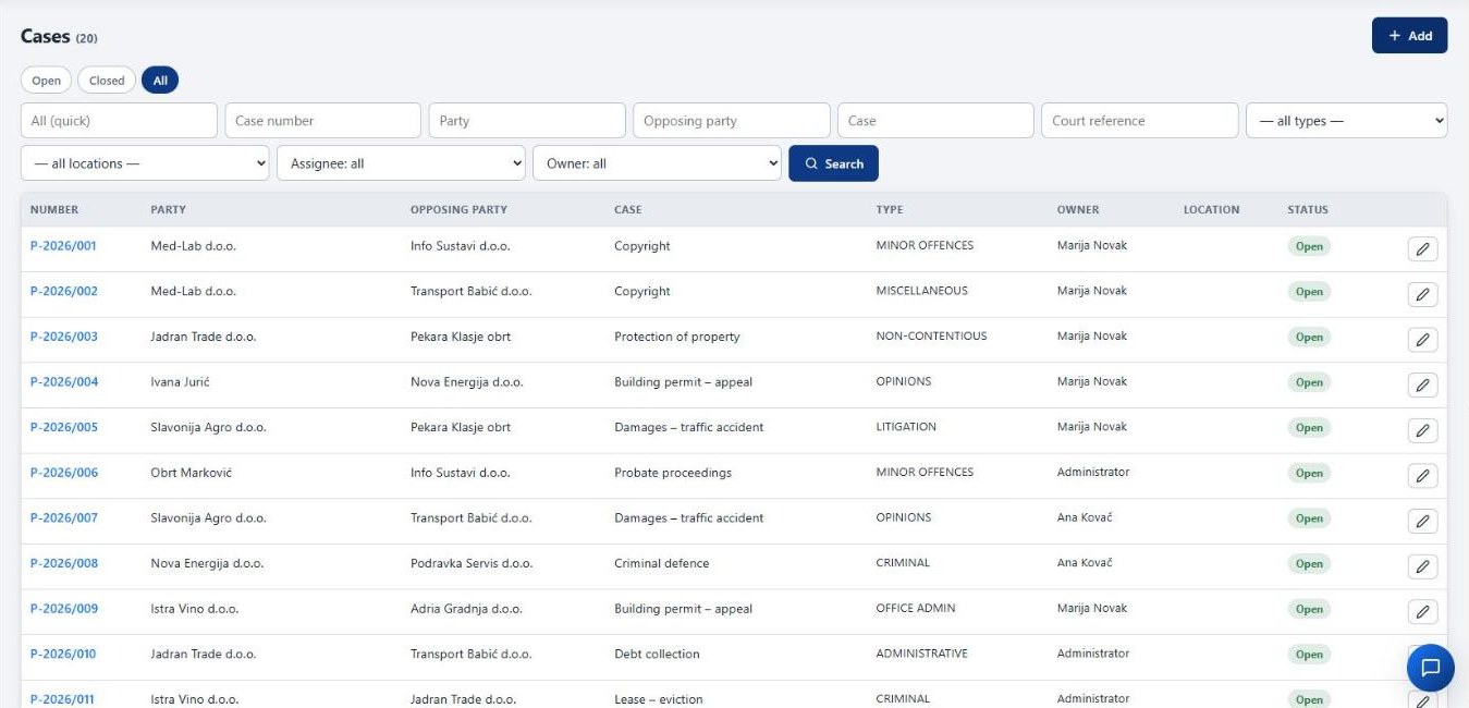 Lexeya, list of matters after the data transfer